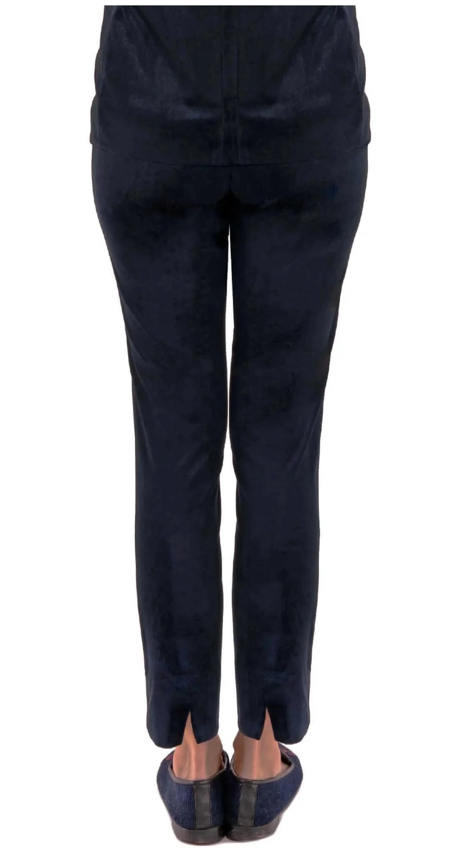 Gripeless Pull On Pants In Navy Silky Velvet