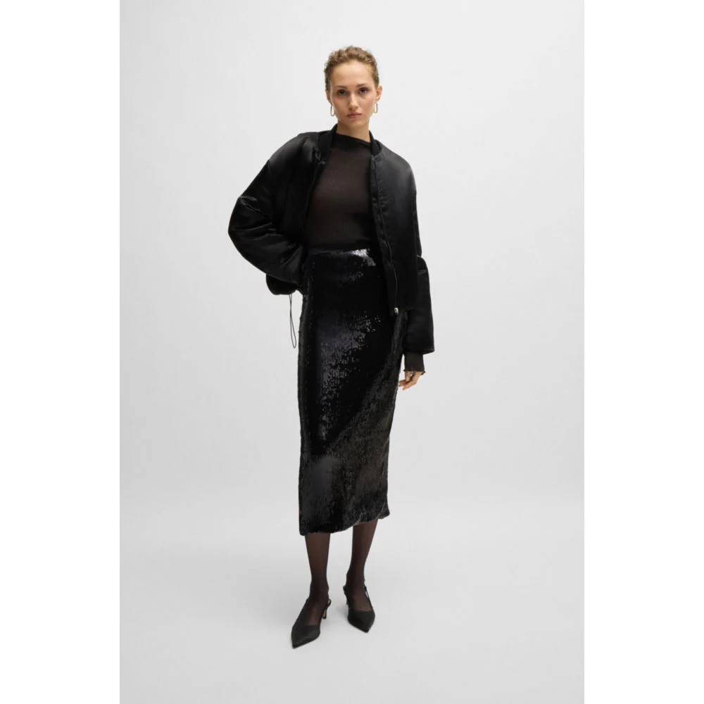 Relaxed-fit maxi skirt with sequin embellishments