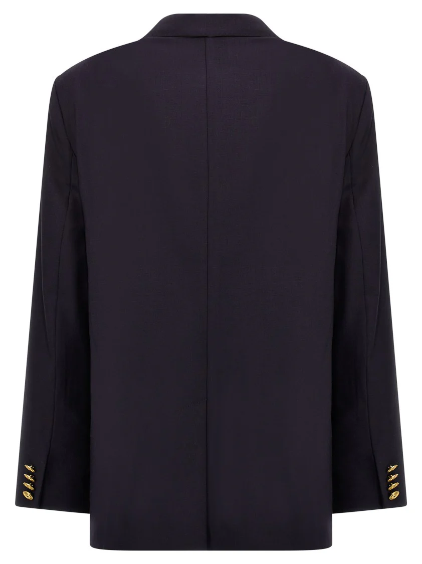 Double-Breasted Stretch Wool Blazer