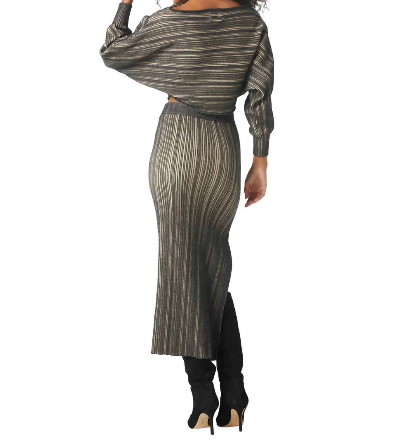 Gloria Skirt In Black/taupe