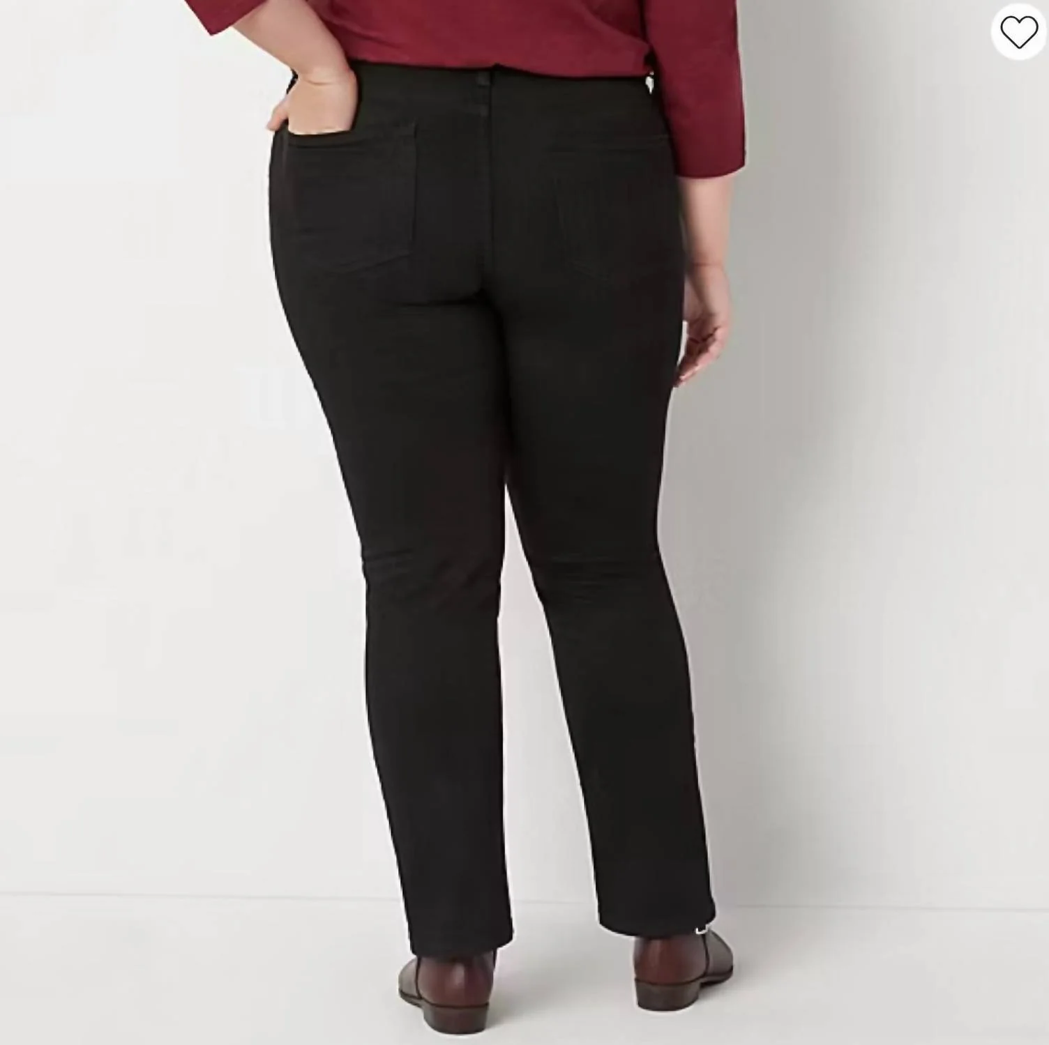 Secretly Slender Mid Rise Straight Leg Jeans - Plus In Black