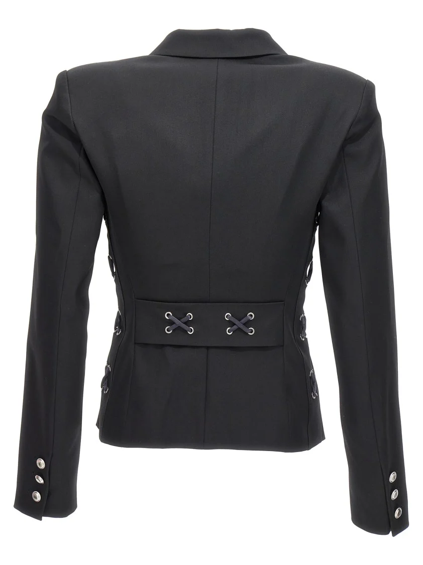 Single Breast Lace-Up Blazer Jacket