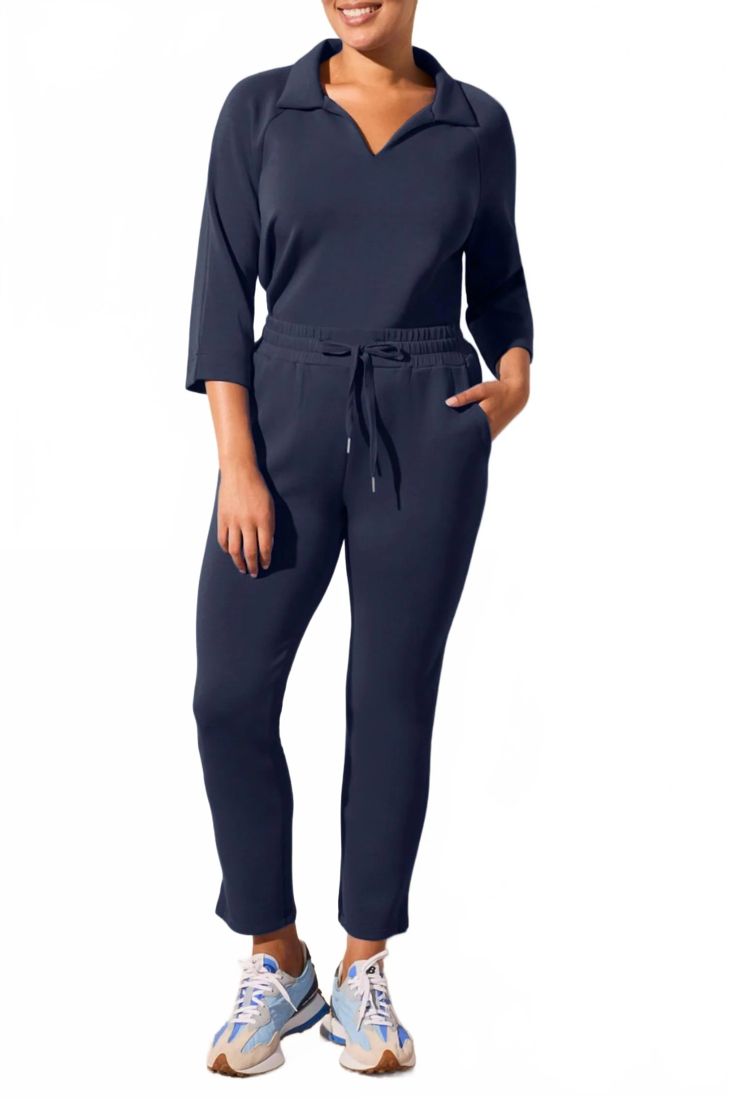 Pull-On Scuba Capri In Jet Blue