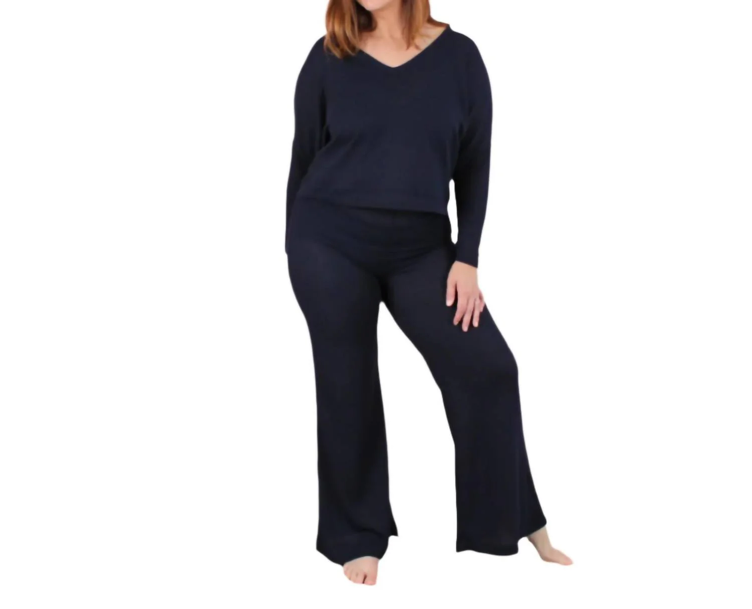 Soft And Cozy Waffle Lounge Set In Navy