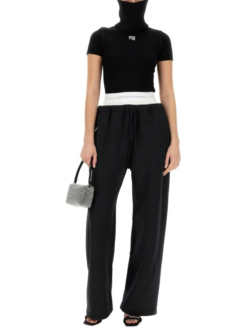 Relaxed Black Wide-Leg Pants