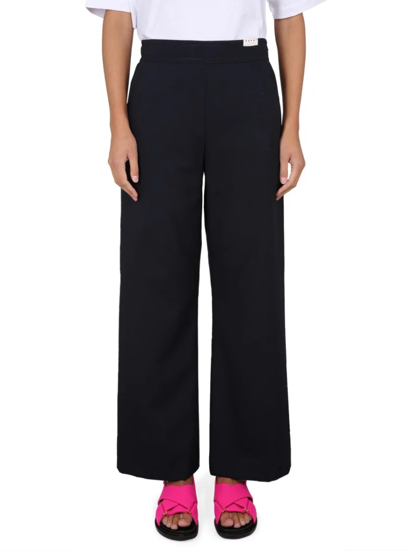 High-Waisted Flare Pants With Side Zipper Closure