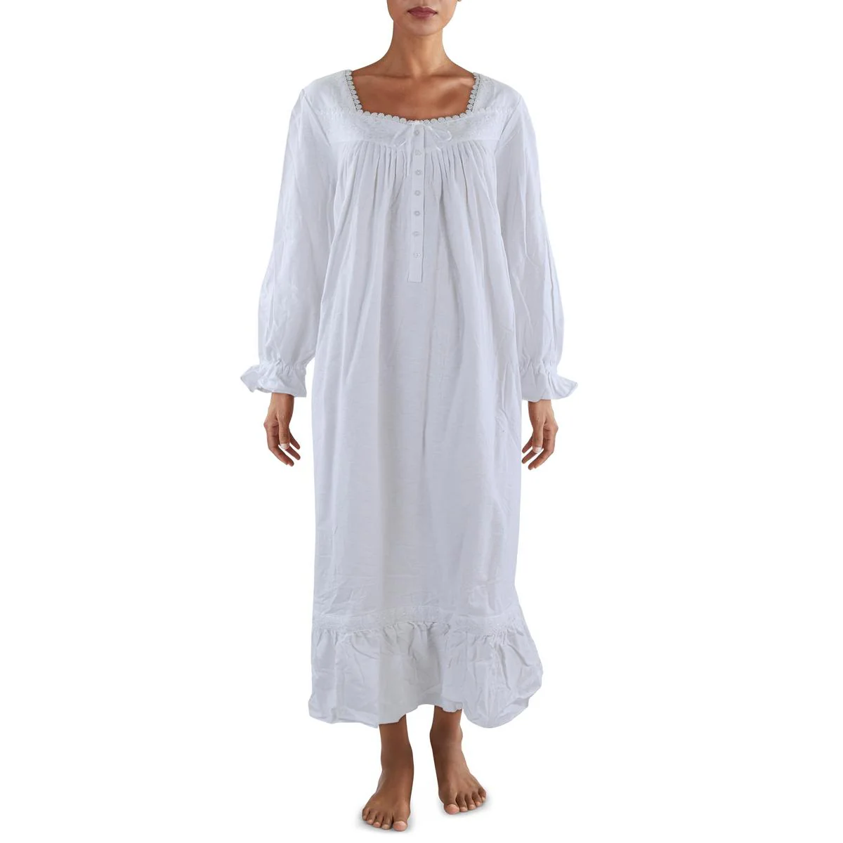 Womens Embroidered Cotton Nightgown