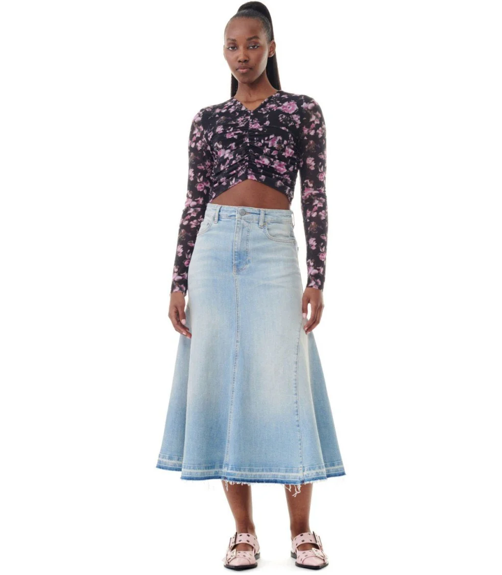 Light Blue Denim Skirt
