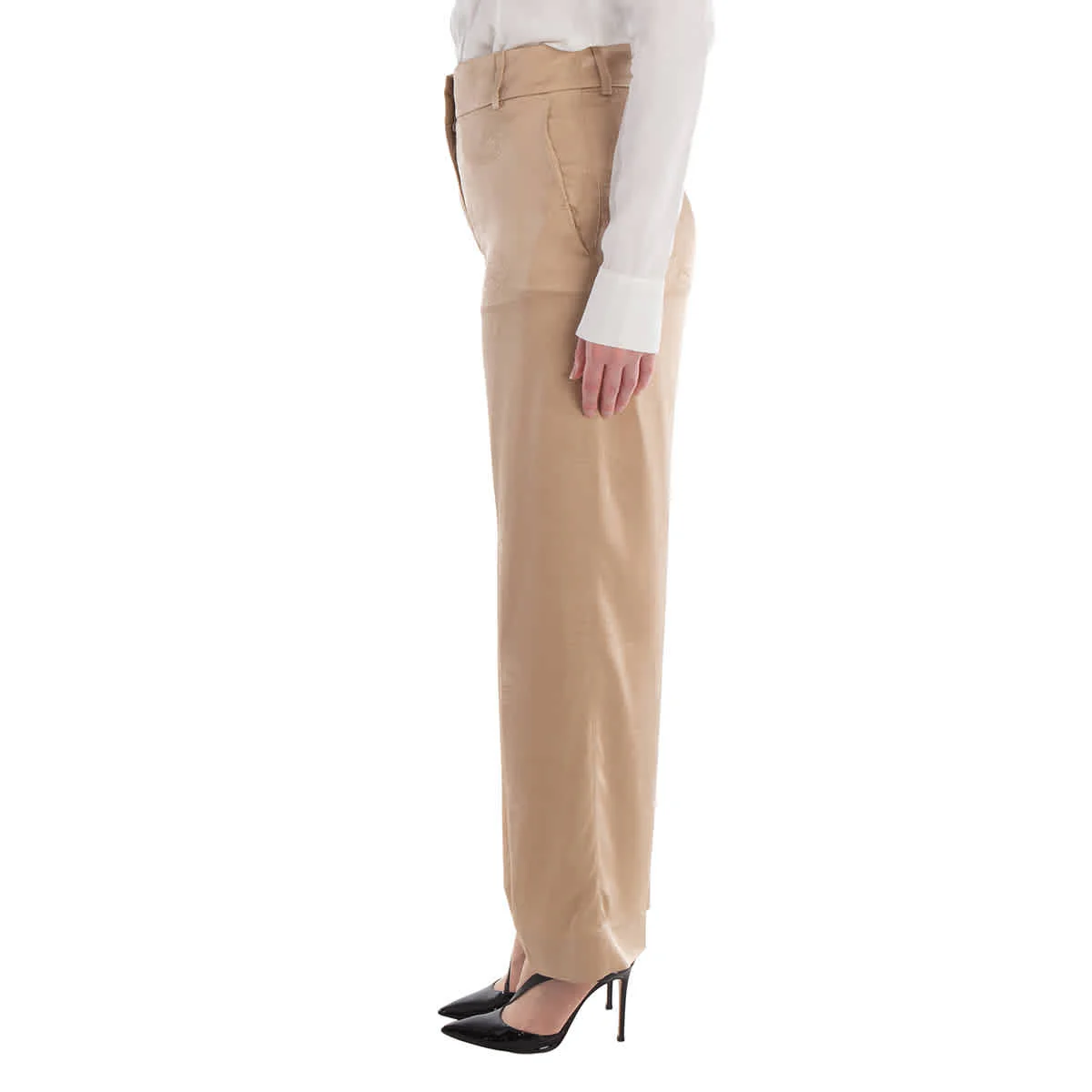 Burberry EKD Wide-Leg Silk Trousers