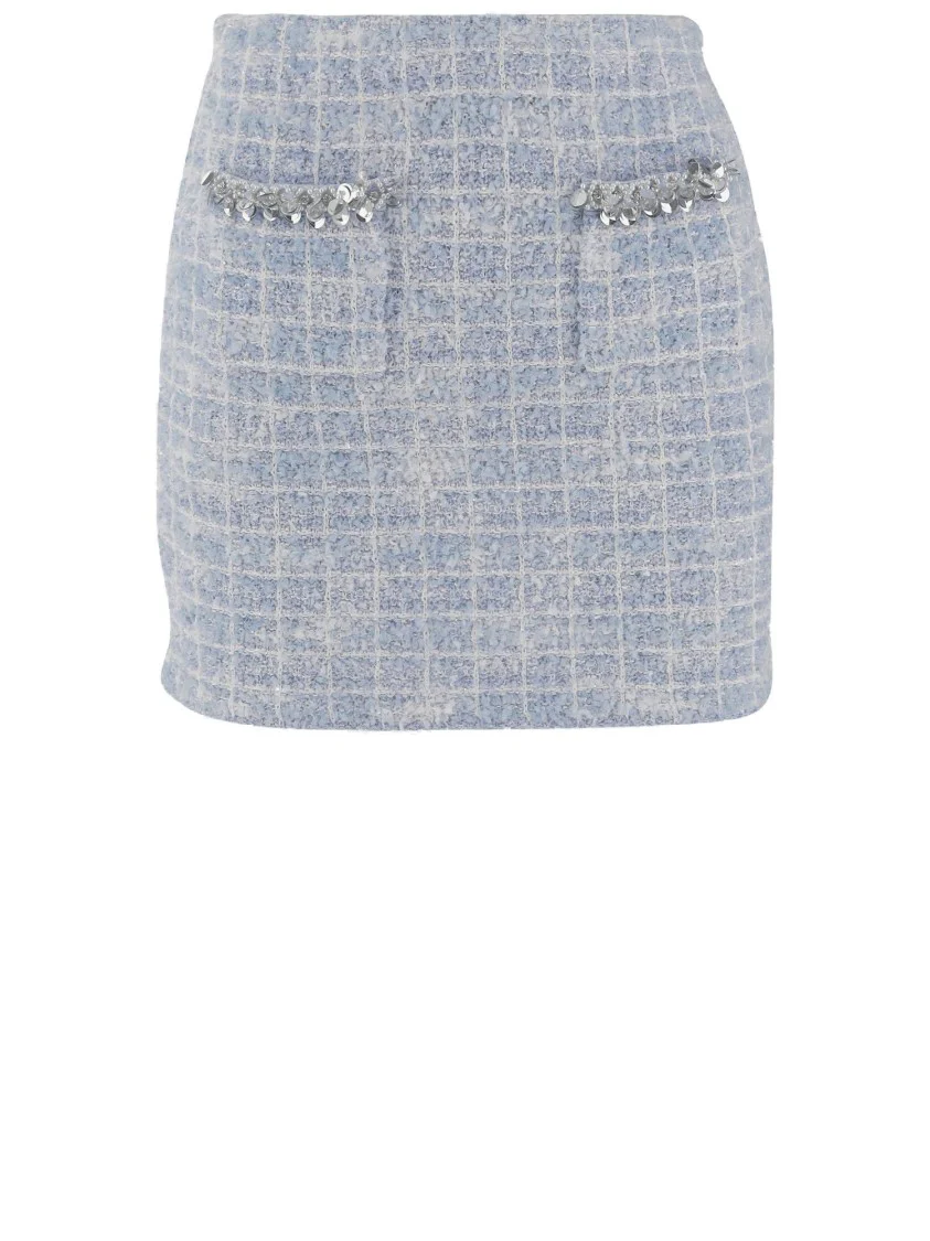 Viscose Blend Miniskirt With Pockets