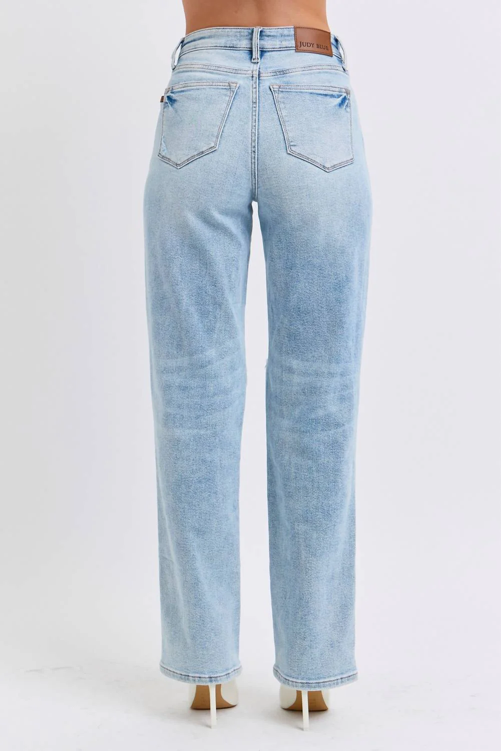 High Waist Rigid Magic Destroy 90's Straight Jean In Light Wash