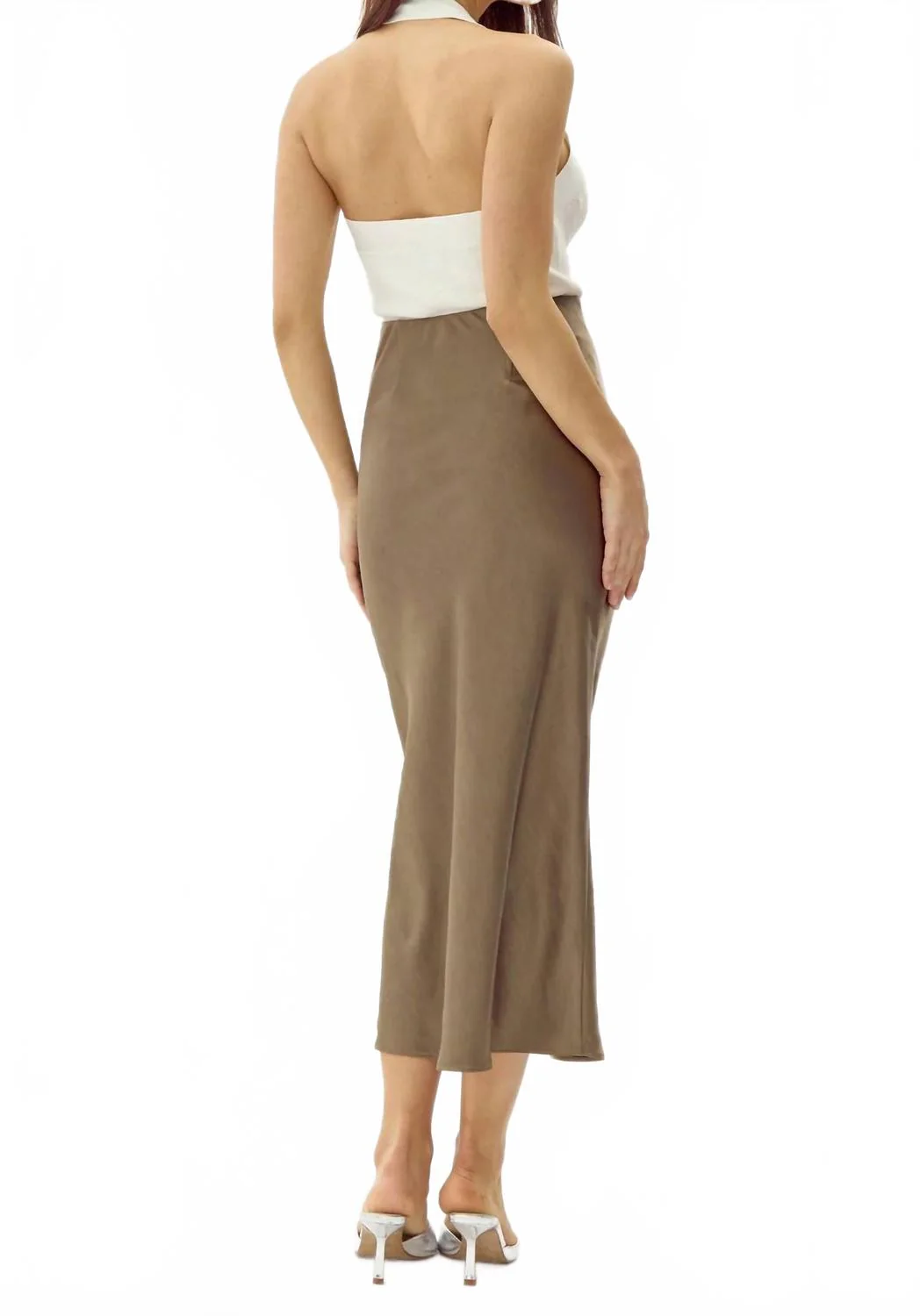 Becky Midi Skirt In Moss Green