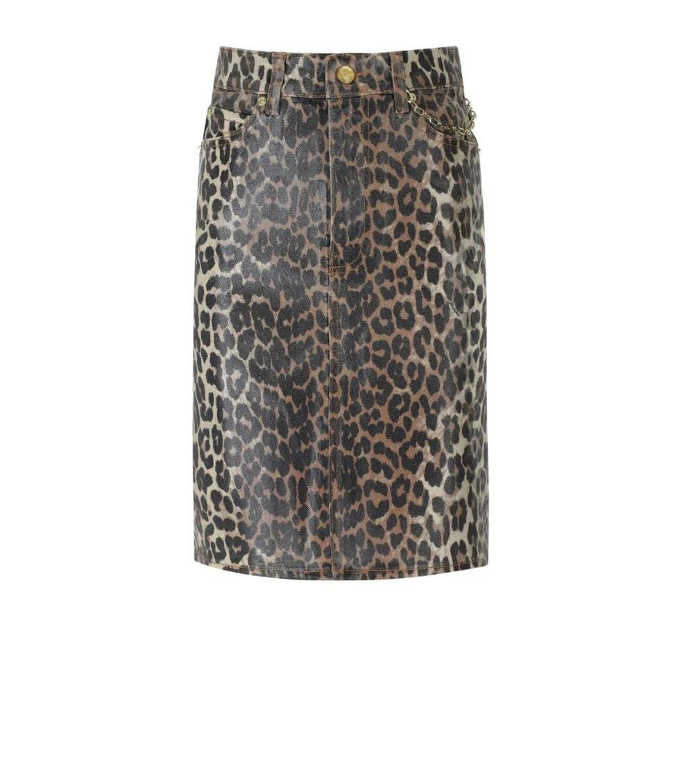 Denim Animalier Skirt