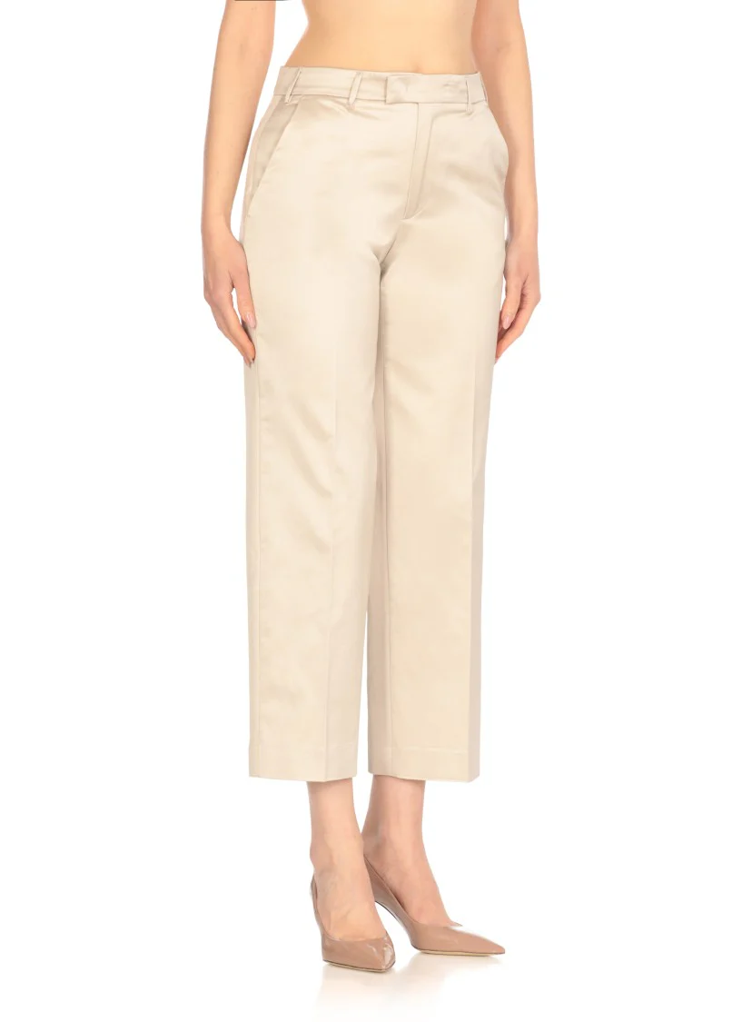 Ivory Cotton And Viscose Pants