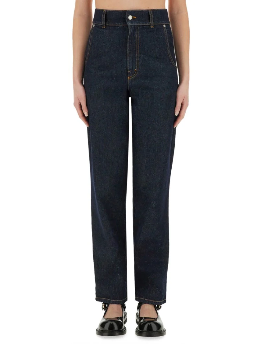 Laurel Crown Patch Denim Pants