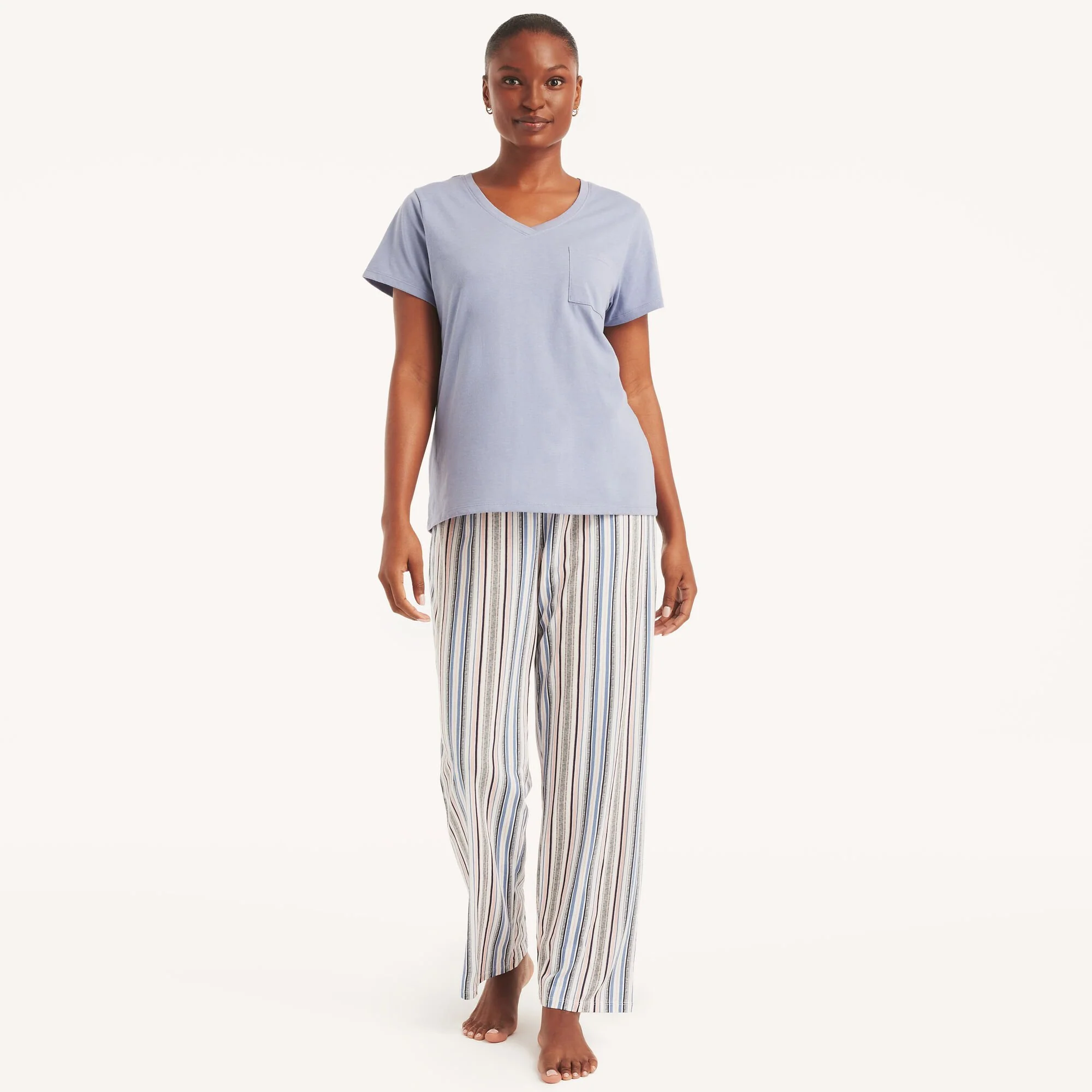 Nautica Womens Striped Pajama Pant Set