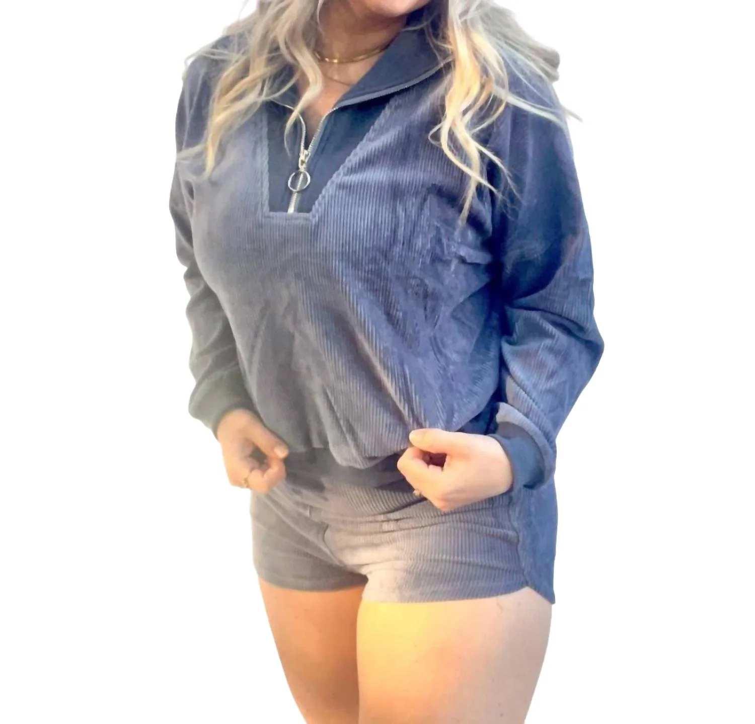 Lohan Pull Over Loungewear Set In Blue