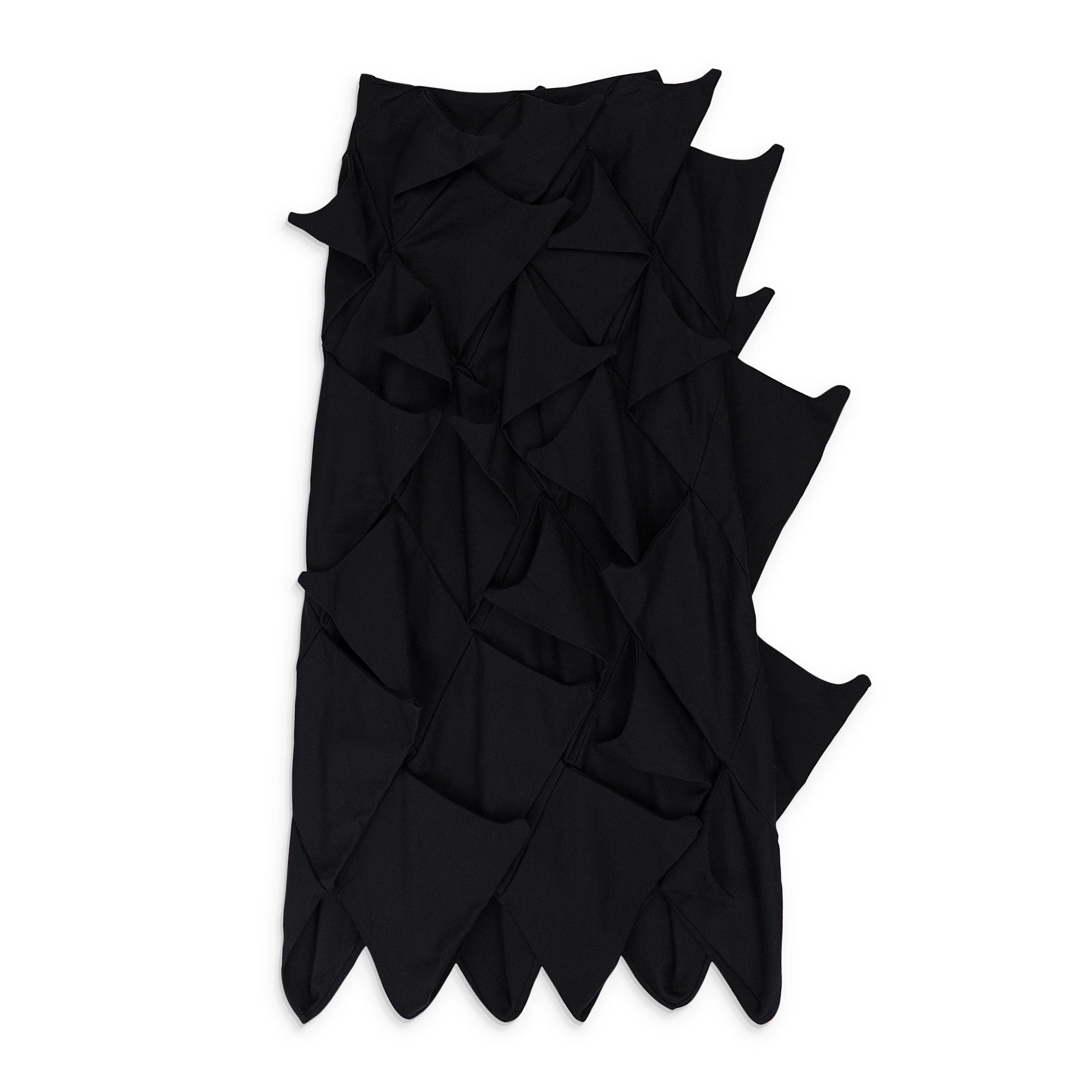 BLACK ORGANIC PONCHO FLARED SKIRT