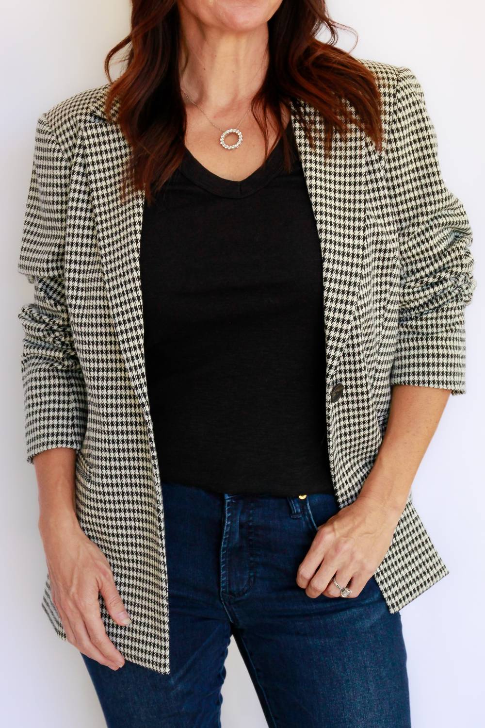 Payton Blazer In Ivory/black