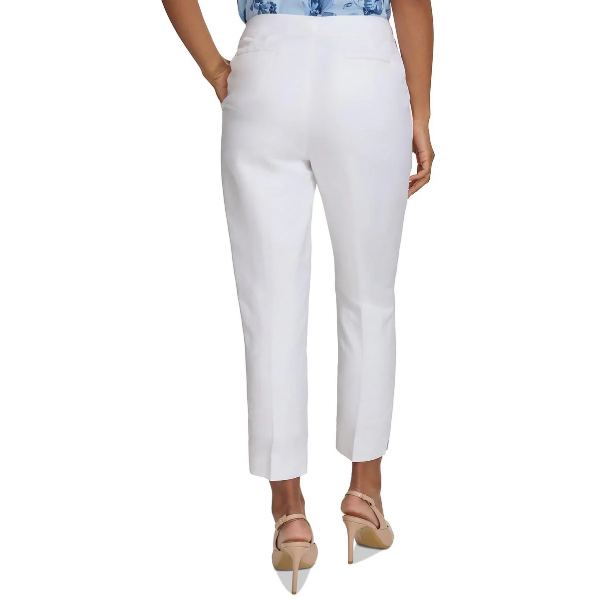 Petites Womens High Rise knit Straight Leg Pants