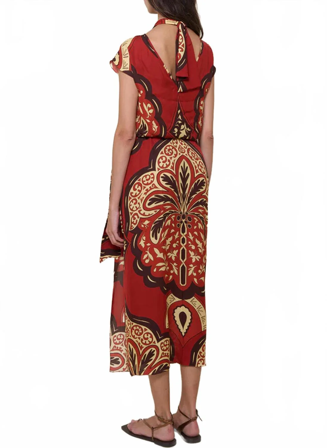 Palma Sevillana Wrap Skirt In Red/wine