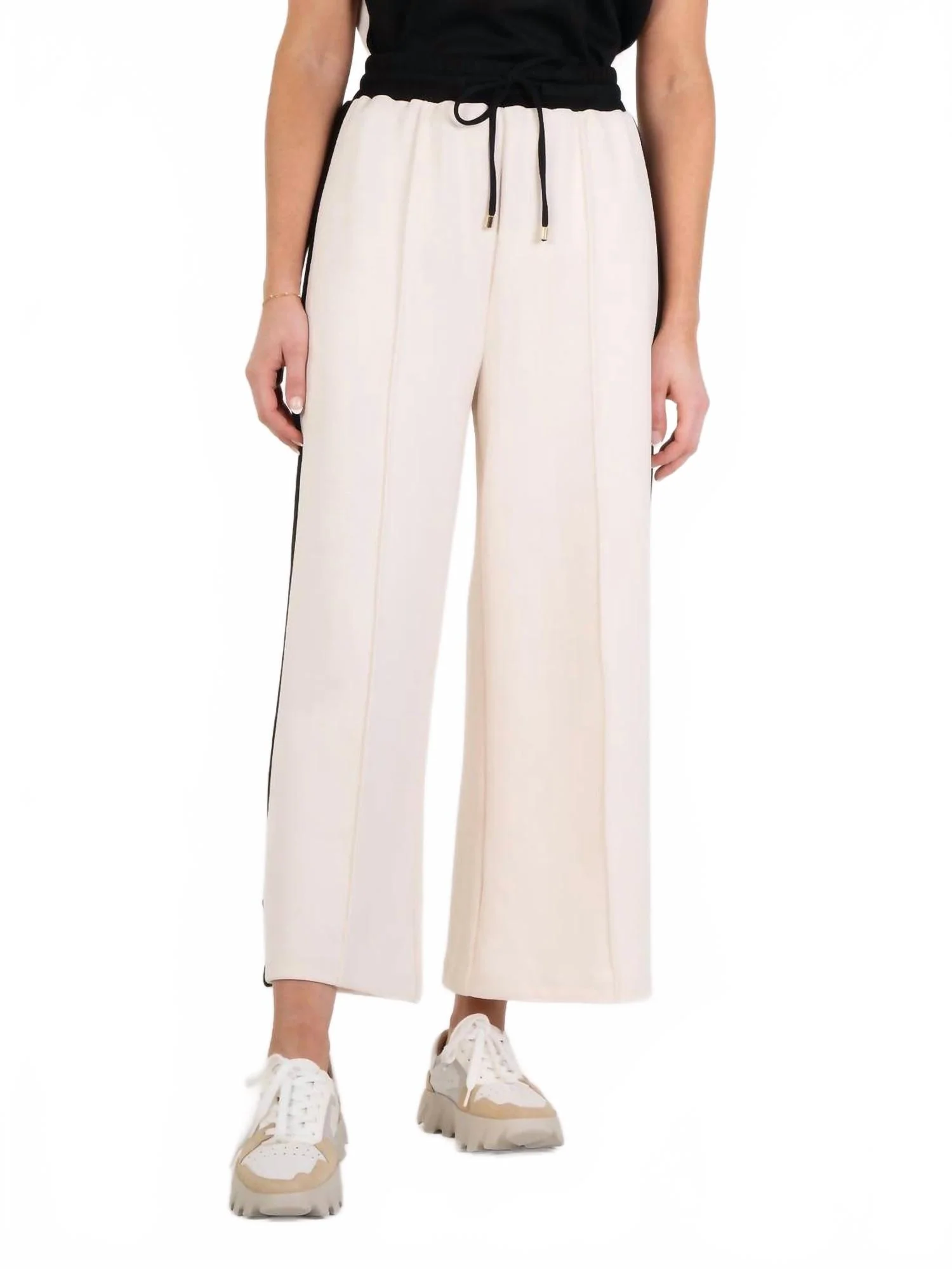 Teddy Crop Pant In Black & Sand