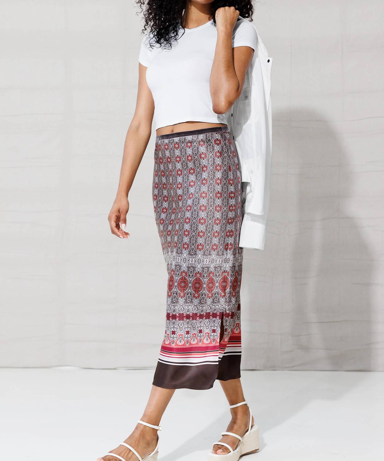 Iconic Long For It Skirt In Moroccan Mosaic Border