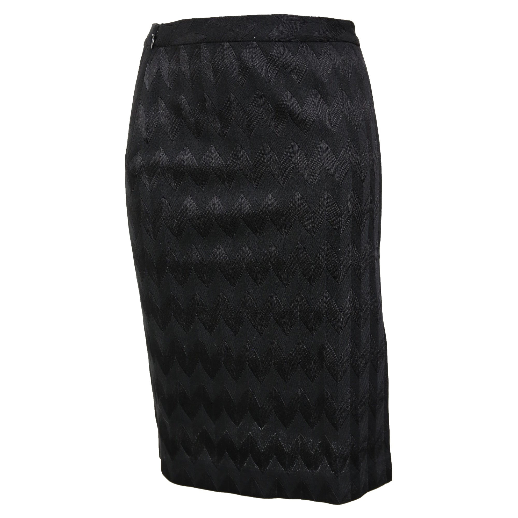 Missoni Zigzag Knit Skirt in Black Polyester