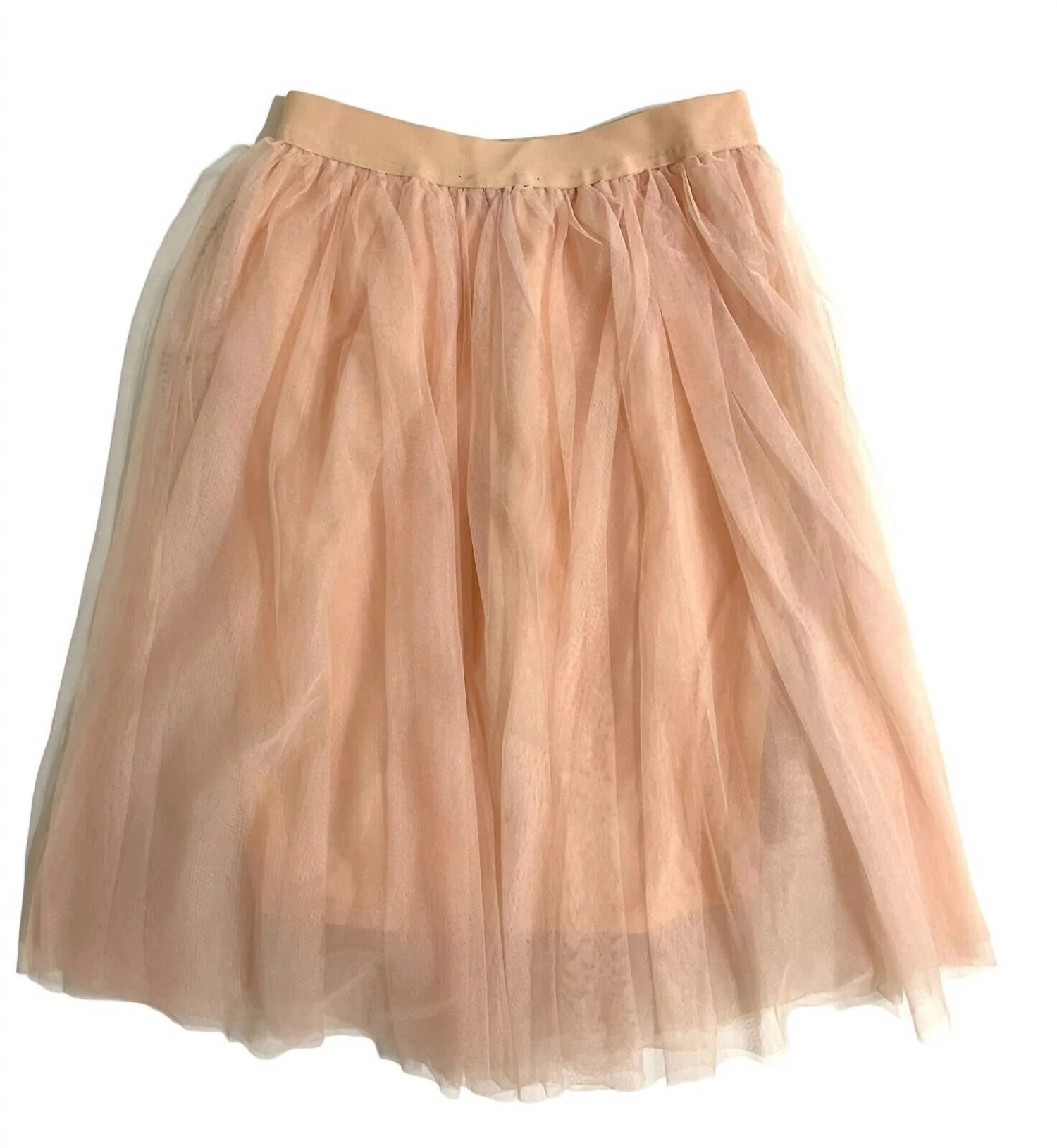 Women's Tulle Elastic Waist Mid Skirt In Light Pink