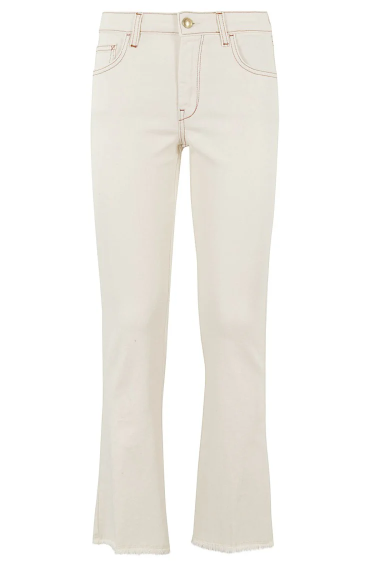 Cropped Flare Denim Pants