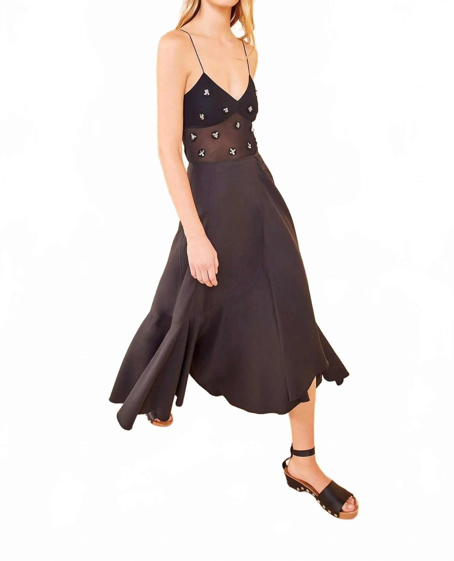 Sabina Midi Skirt In Noir