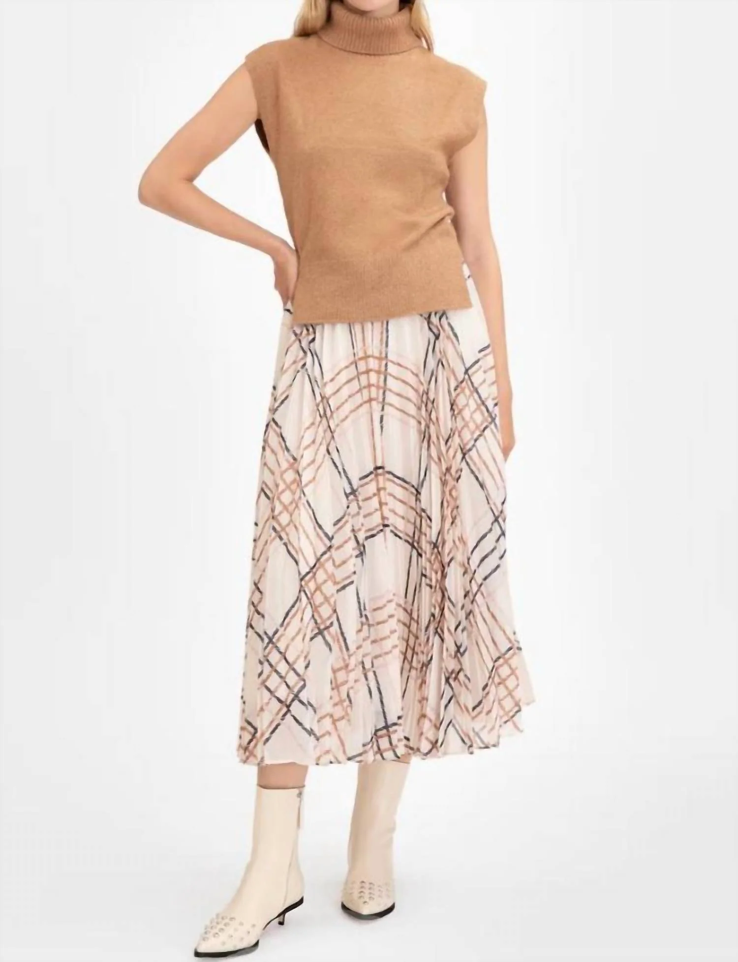 Angelica Skirt In Cream/caramel Multi