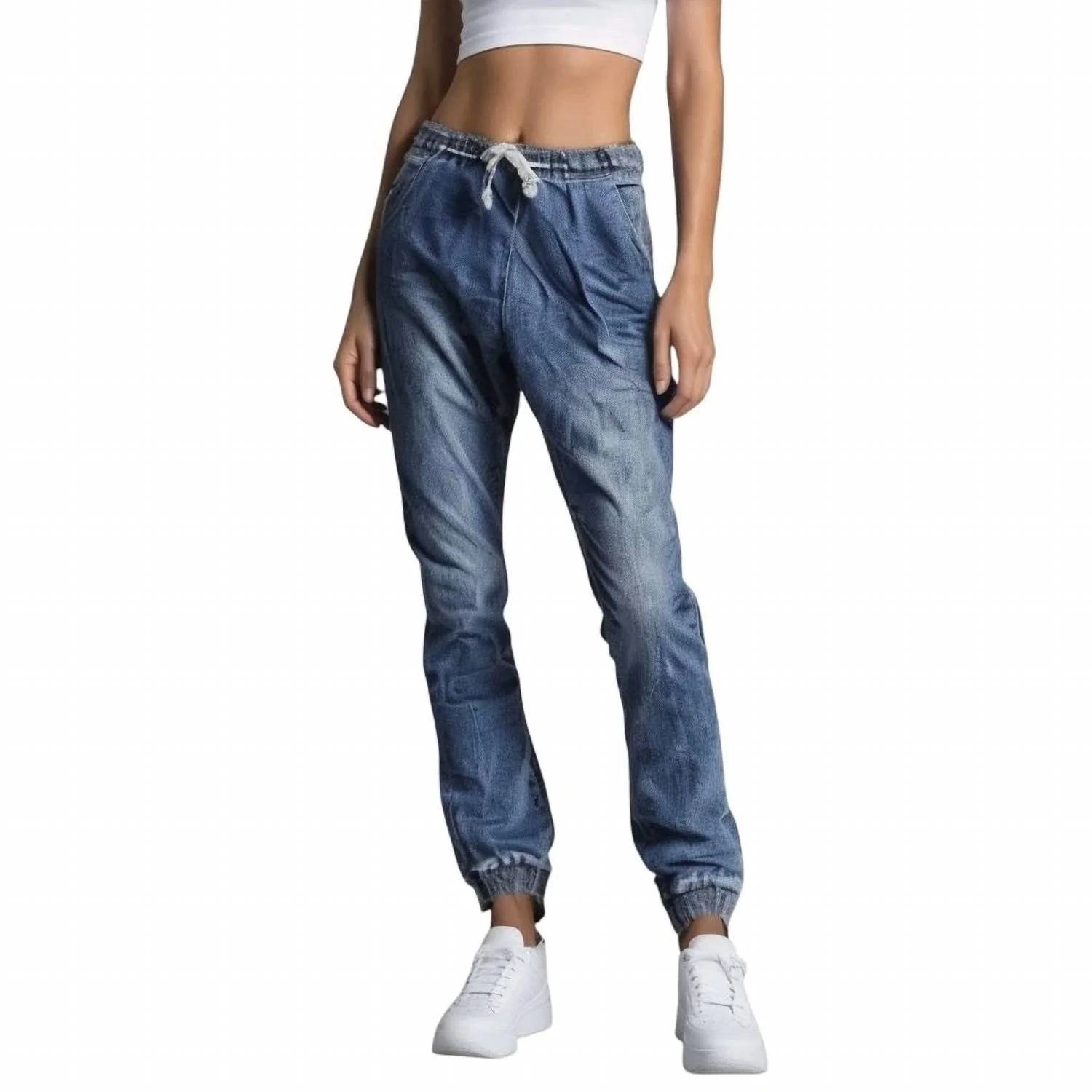 Denim Super Trackies Pant In Medium Wash