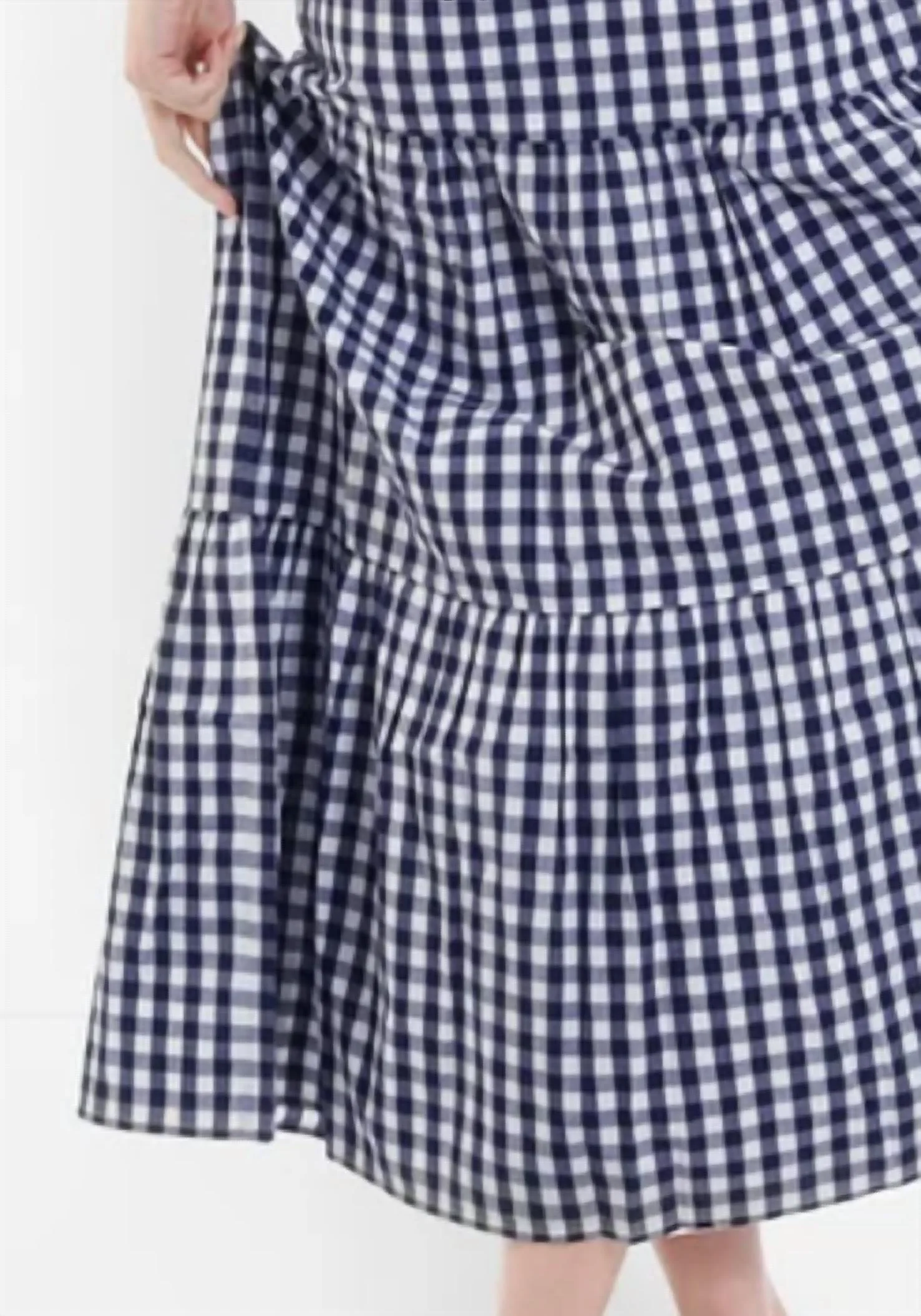 Gingham Skirt In Navy