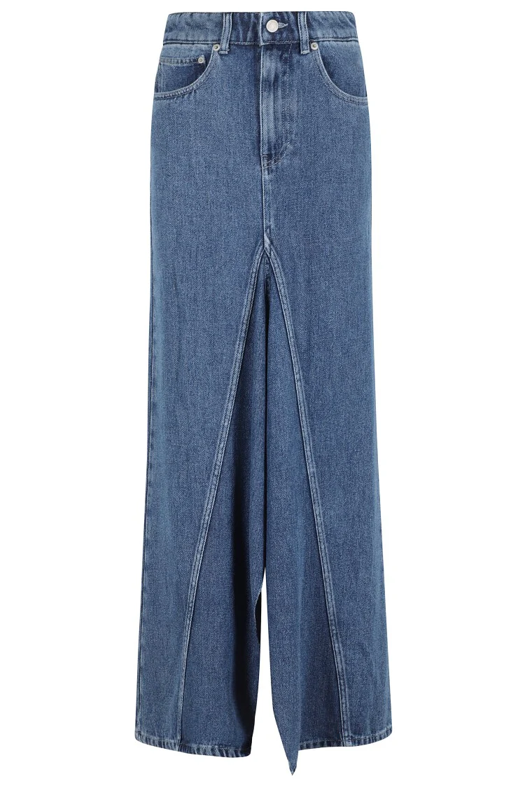 Denim Skirt With Unique Front