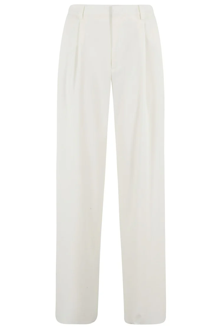Wide-Leg Trousers With Central Closure