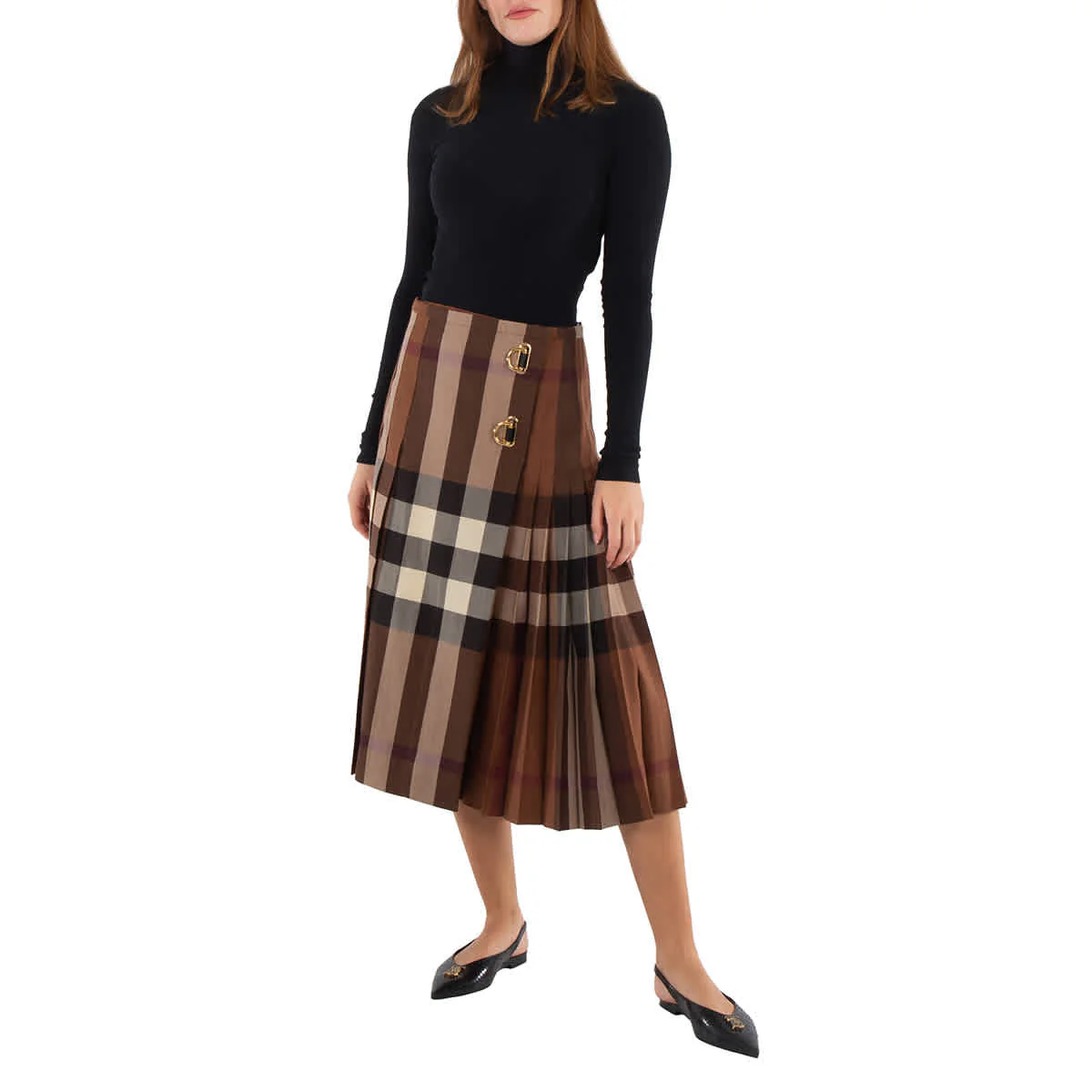 Burberry Dark Birch Brown Winifred Check Skirt