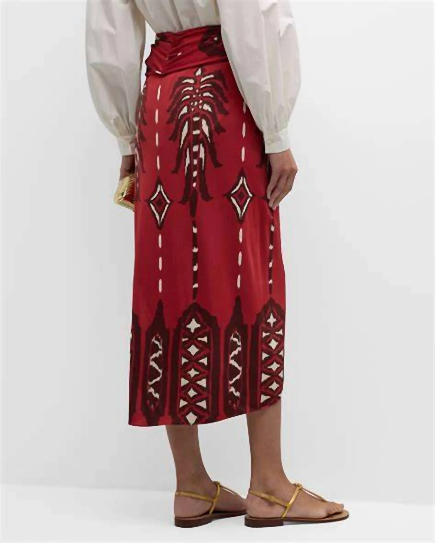 Avanyu Skirt In Red Wine Ecru