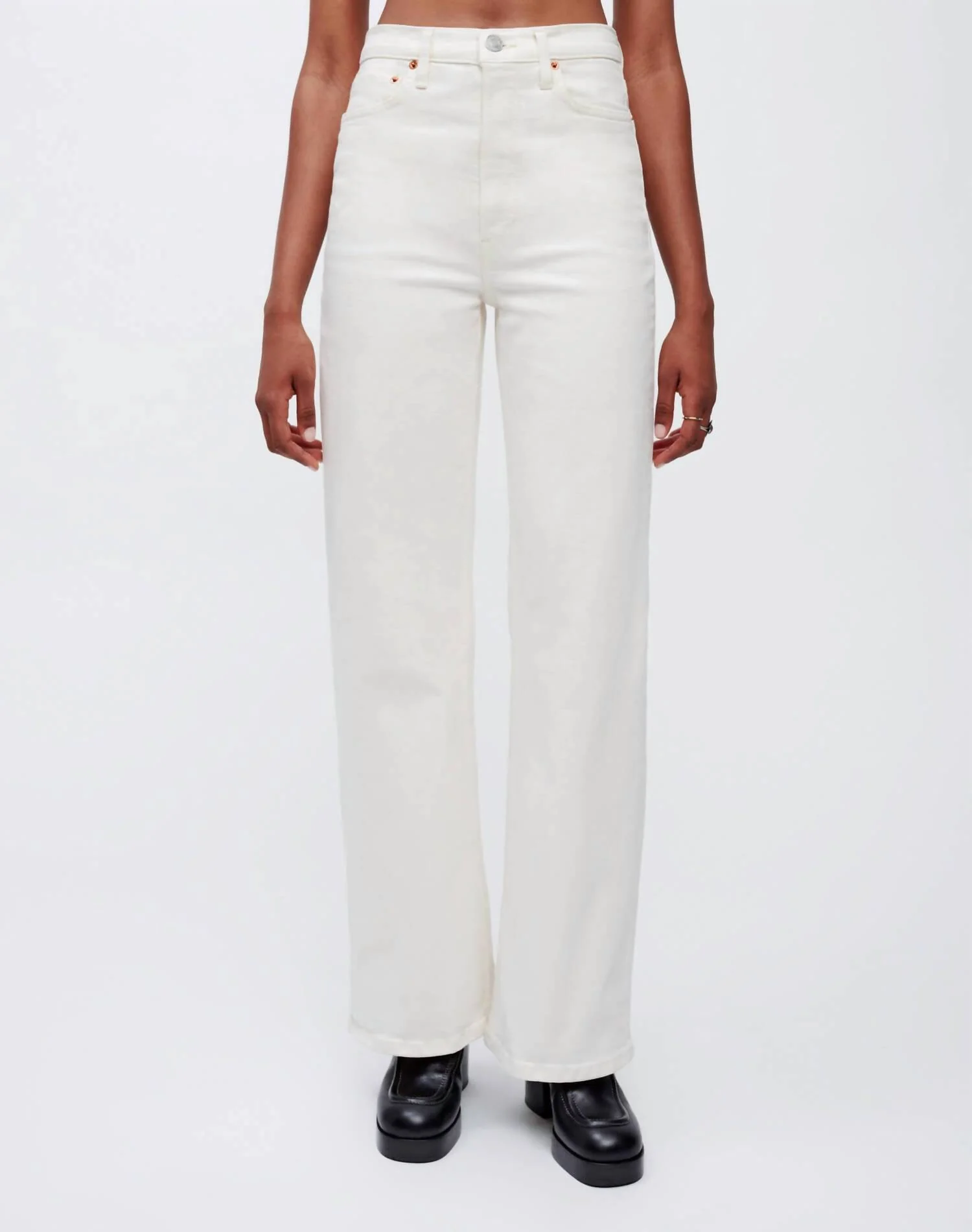 70S Ultra High Rise Wide Leg Jean In Vintage White