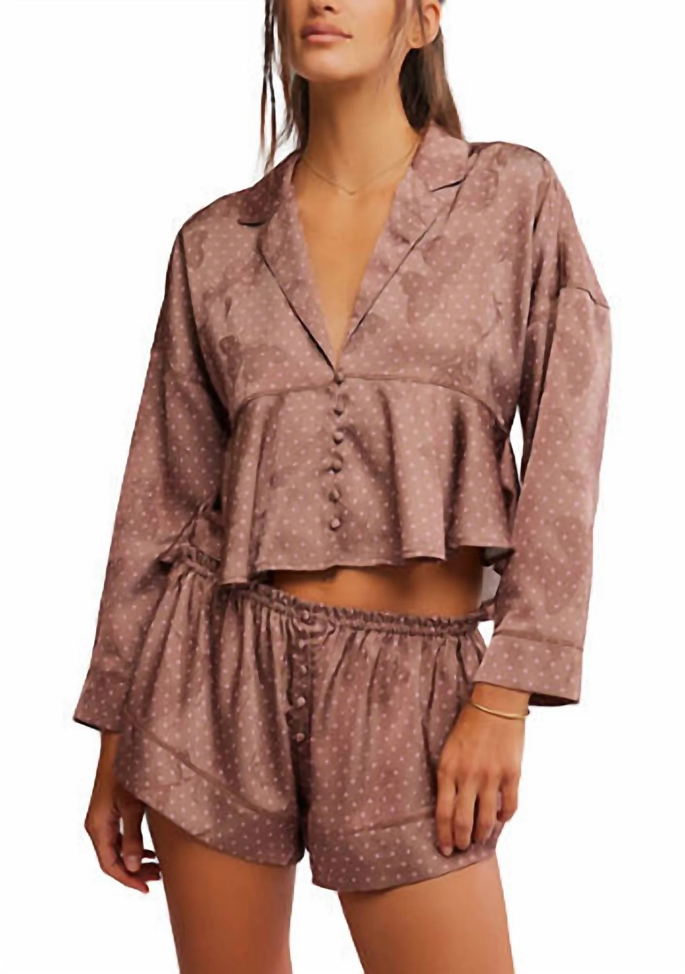 Beauty Sleep Pj Set In Chocolate