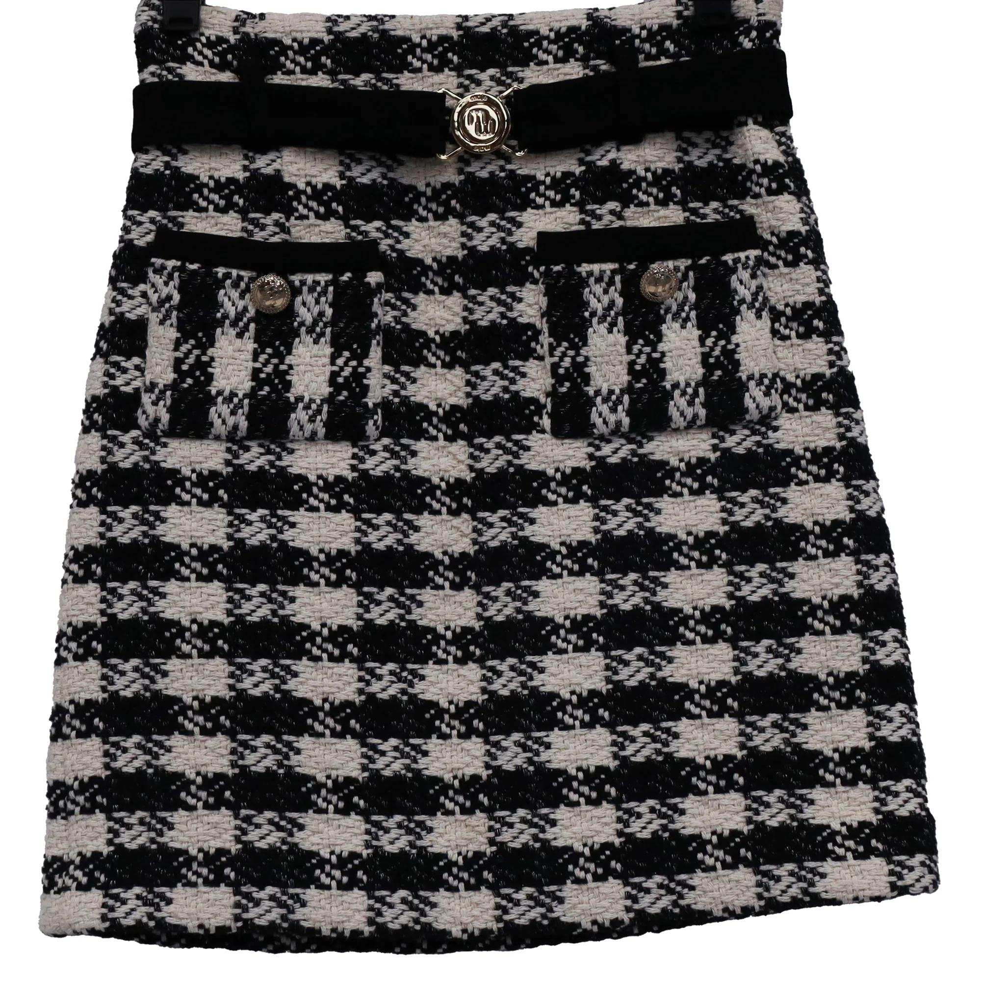 Maje Jicky Tweed Mini Skirt in Multicolor Cotton
