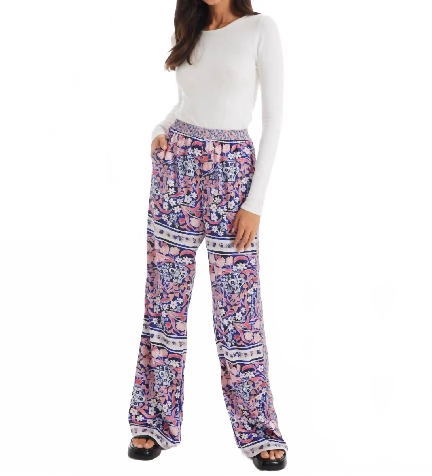 Ava Floral Pants In Floral Scarf