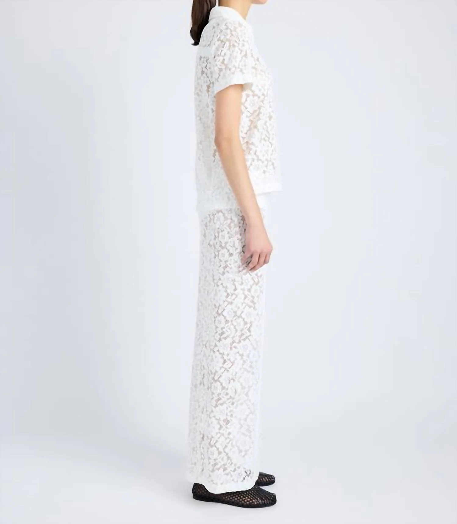 Jasmine Stretch Lace Skirt In Off White