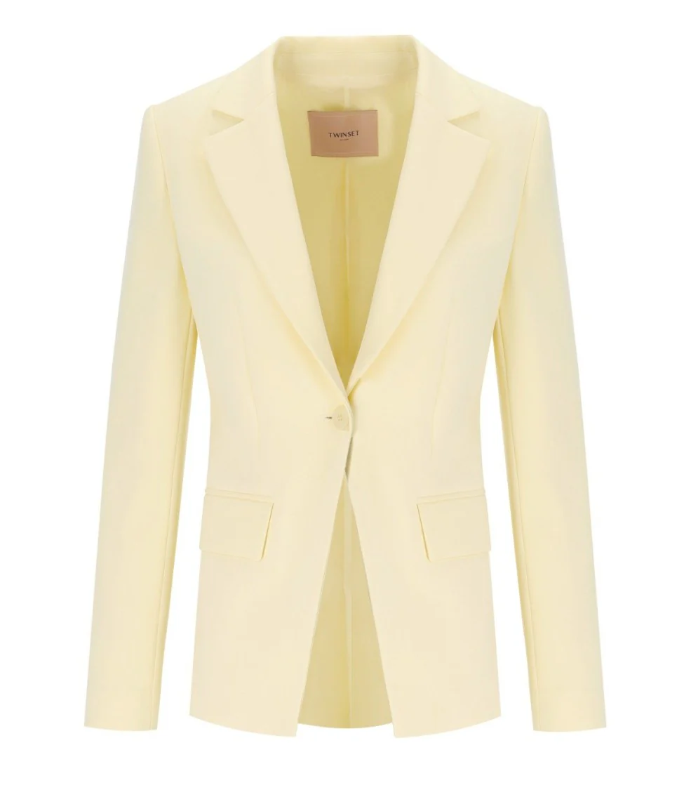 Vanille Crepe Single Breasted Blazer