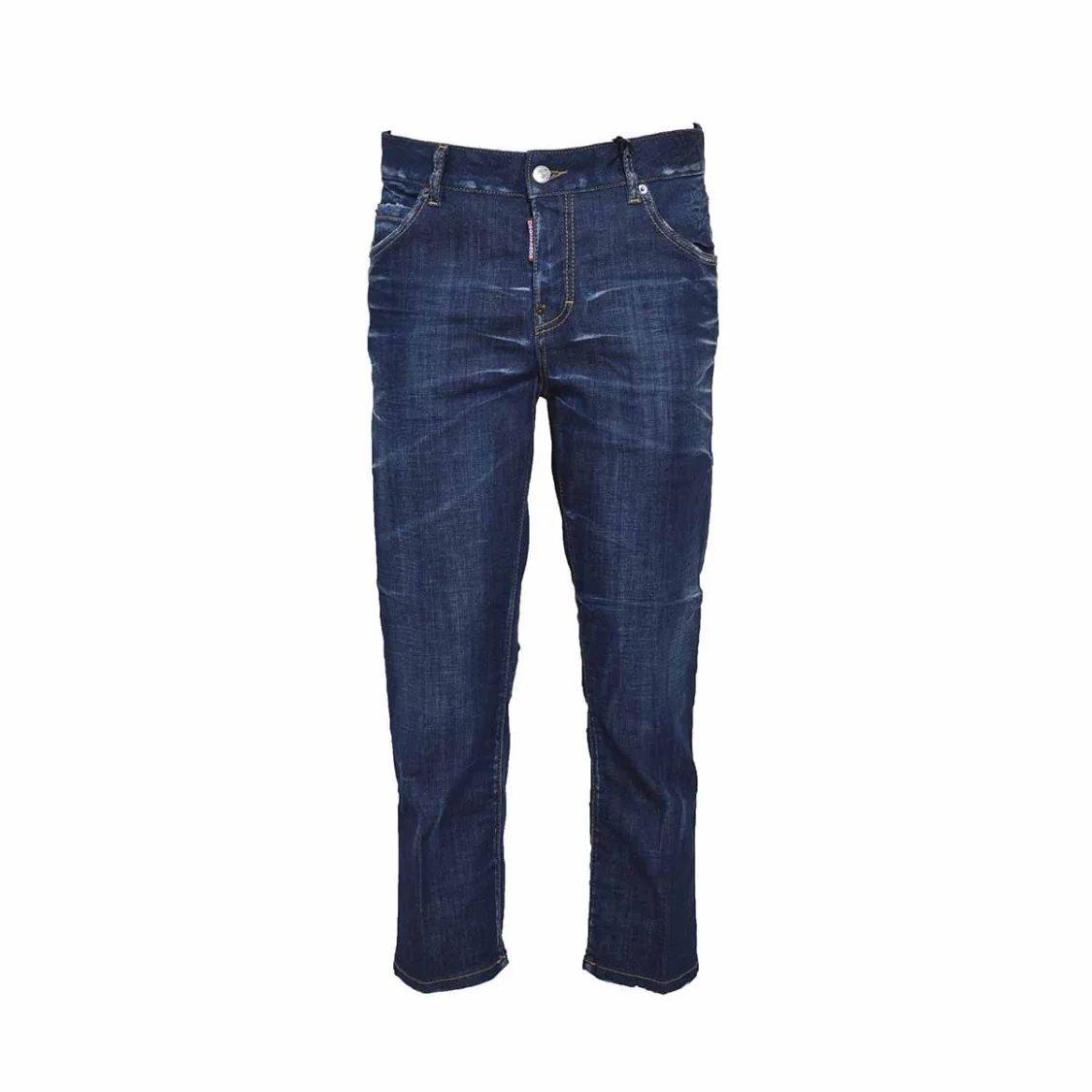 Blue Mid-Rise Cropped Cool Girl Jeans