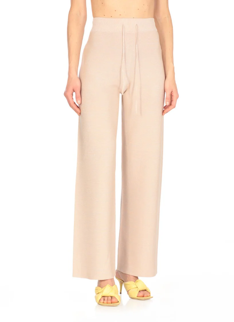 Wide-Leg Pants With Lurex Detailing