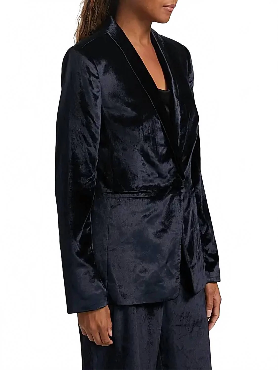 Kriselle Shawl Collar Blazer In Midnight