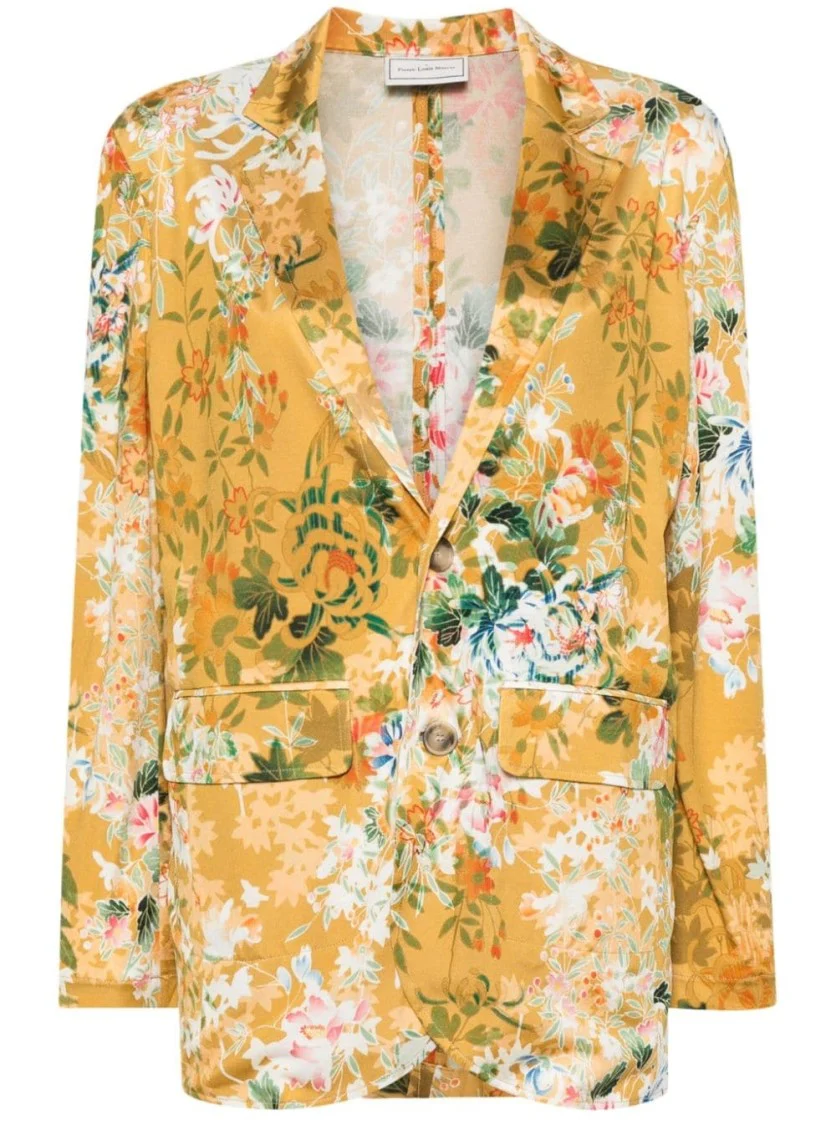 Floral Print Blazer With Tailored Fit