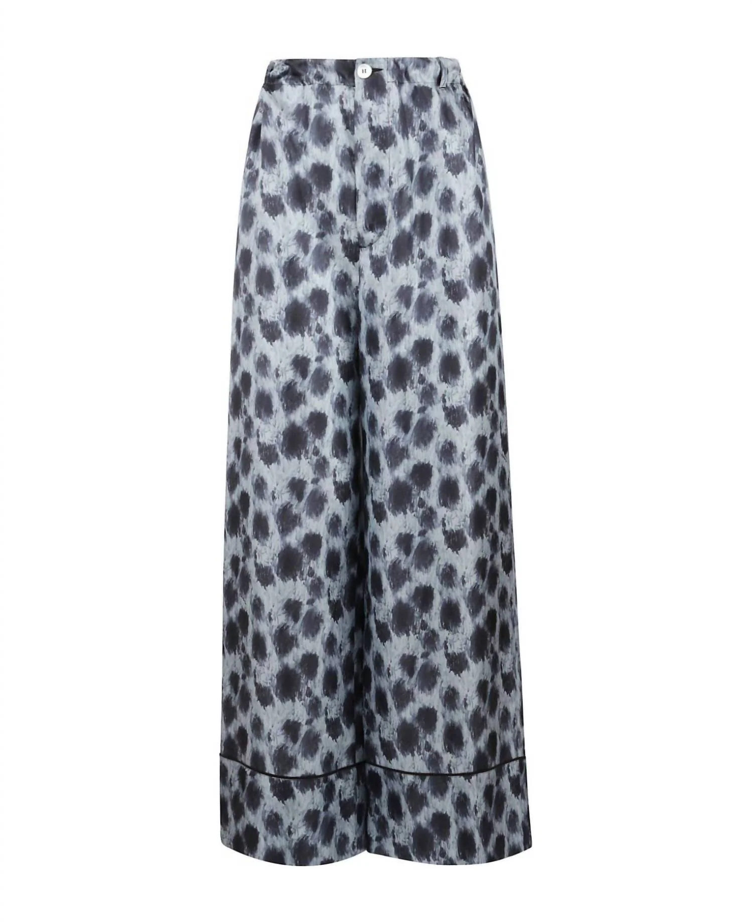 Palazzo Wide-Leg Trousers In Antique Silver