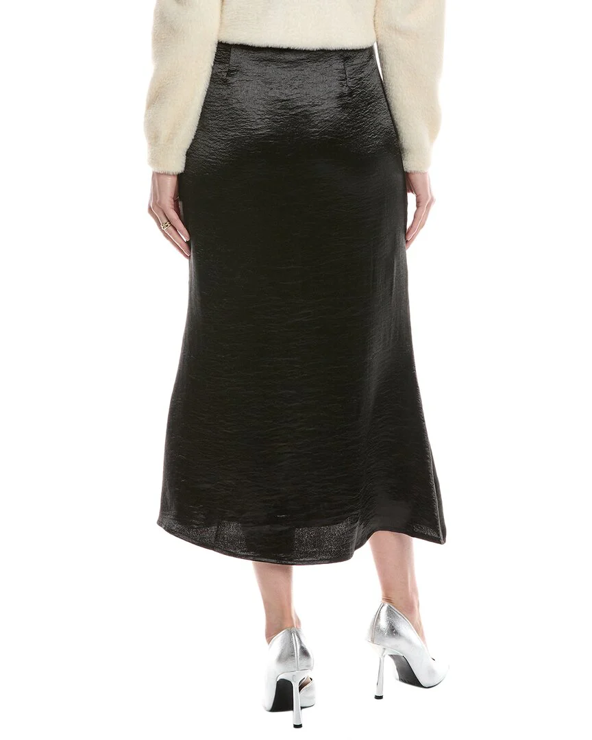 Gracia Textured Satin Fishtail Midi Skirt